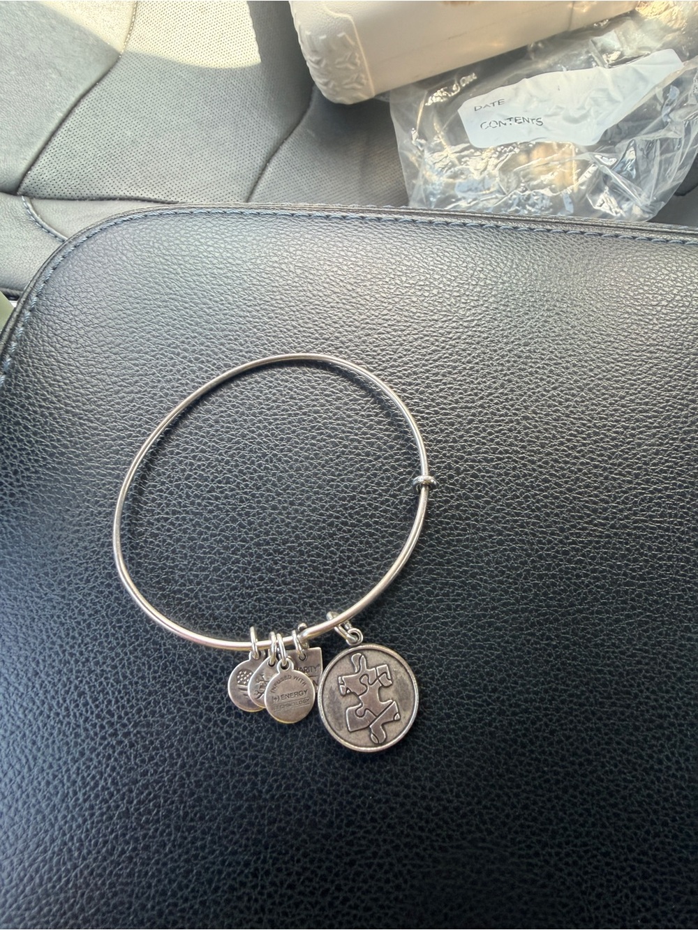 Alex and Ani Mixed Metal Charm Bangle Set in Silver and Rose-Gold Tones - Picture 3 of 11